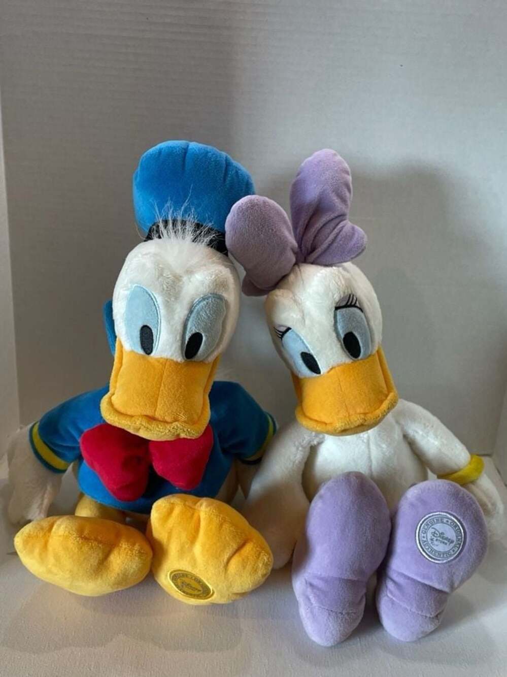 Disney Store Donald Duck and Daisy Duck. 19" Plush Stuffed Animals. Disney Brand